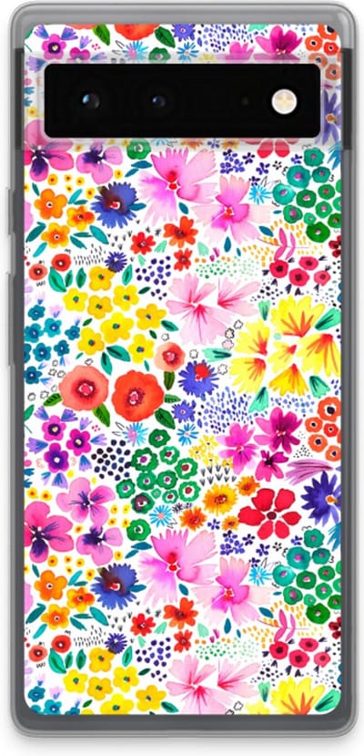 Case Company® - Hoesje geschikt voor Google Pixel 6 hoesje - Little Flowers - Soft Cover Telefoonhoesje - Bescherming aan alle Kanten en Schermrand