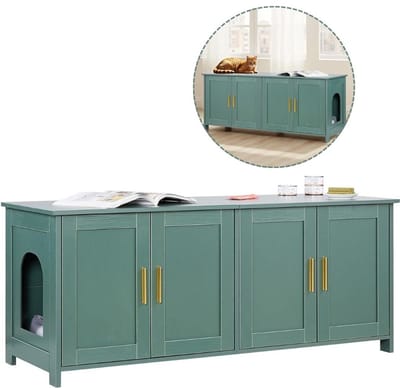 Kattenbak Kast - Kattenhuis met Deuren - Katten Meubel Ombouw - Kattenkast