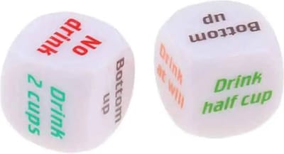 Drank dobbelstenen - Drank spelletjes - Drank spel - Opdrachten - 2 Stuks