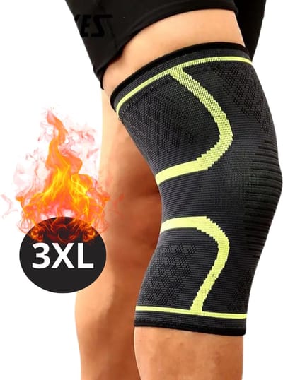 Nivard Kniebrace - Sportbrace Knie - Knee Sleeves - Knee Sleeves Powerlifting - Compressie Knie Brace - Knee Wraps - Knee Support - Dames - Heren - Comfortabel - Groen - Maat XXXL