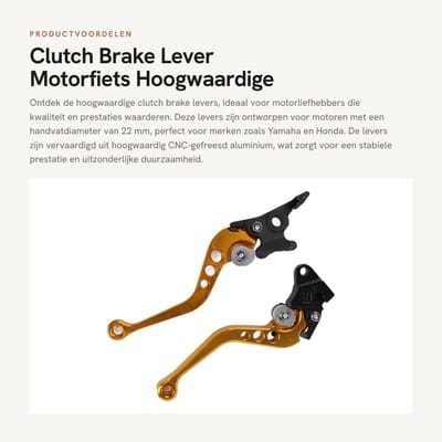 Dailygoods- Remhendel Universeel - Motorfiets/Scooter - CNC Aluminium - 22mm - Trommelrem - Hoogwaardige Kwaliteit - Innovatief Ontwerp - Motorfietsremhendel