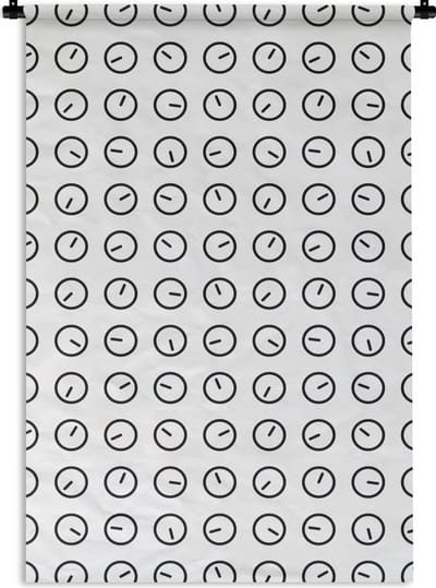 Wandkleed - Wanddoek - Klok - Patronen - Minimalisme - 120x180 cm - Wandtapijt