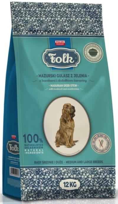 Folk Medium and large breeds Traditional masurian venison stew with beets and cranberries - dry dog food - 12kg