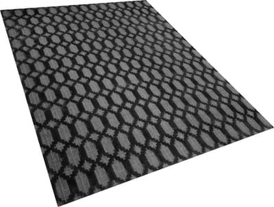 CIZRE - Laagpolig vloerkleed - Donkergrijs - 140 x 200 cm - Viscose