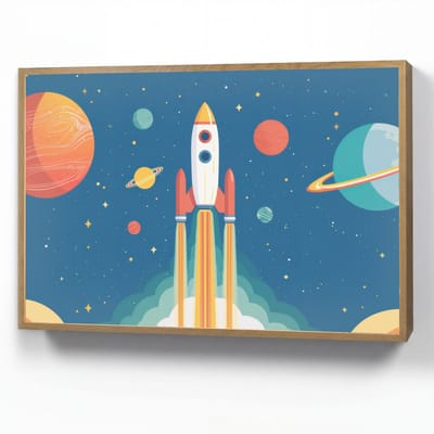 Nachtlampje 100x70 cm - Kinder lamp - Raket - Planeten - Ruimte - Tafellamp kinderkamer draadloos - Slaapkamer lampje - Bedlamp kinderen - Kinderlampje - Wandlamp babykamer - Nachtlampjes