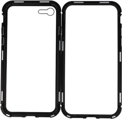 Zwart Transparant Magnetisch Back Cover Hoesje voor Apple iPhone 7 / 8
