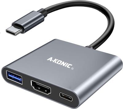 USB C naar Hdmi Adapter - 3 in 1 Hub - 4K - type c to hdmi, usb 3.0 & type-c fast charging - Geschikt voor o.a. Apple Macbook - IMAC - Dell - Surface - Samsung