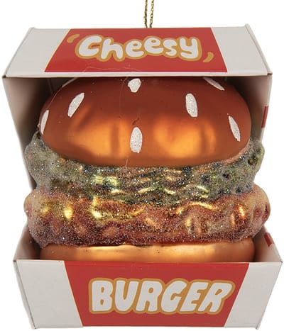 Clayre & Eef Kersthanger 7x7x8 cm Rood Glas