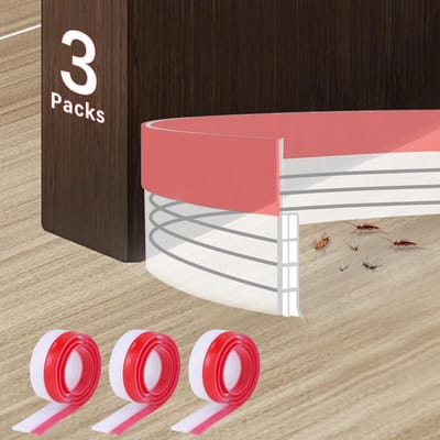 Dailygoods- Deur Tochtstrip 3-Lagen - Flexibele Sealing Strip - Geluidsisolatie - Winddicht - Waterdicht - Silicone/Acryl 100x5x0.5cm - Tochtscherm