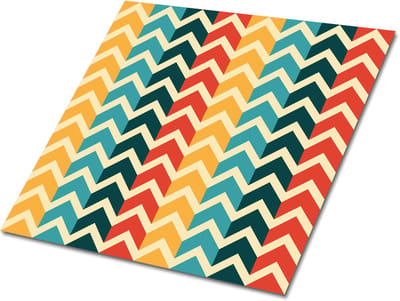Tulup PVC Tegels - Retro Patroon Vinyl Tegels - 30 cm x 30 cm - Veelkleurig Vinyl Vloer Tegels - Set van 9 - Vinyl Wandtegels - Geometrisch Plaktegels - Zelfklevende Vinyl Tegels - Plaktegels keuken en Badkamer