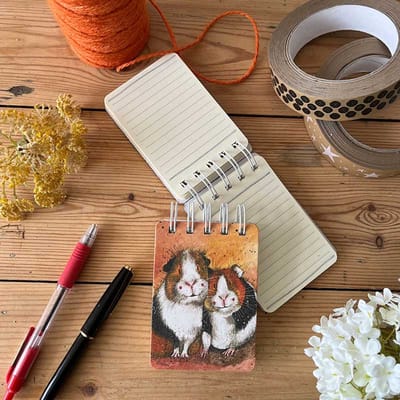 Alex Clark klein spiraal gebonden notitieblokje cavia's ~Guinea Pigs Small Spiral Bound Notepad'