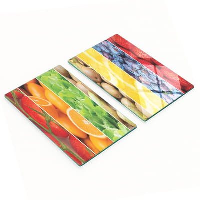Multifunctionele decoratieve glazen borden met fruitprint 2x30x52 cm