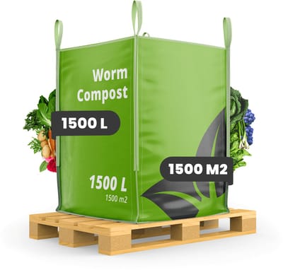 Wormenmest – Vermicompost – Wormencompost (Bigbag 1500 Liter – voor 1500m2) - Organifer