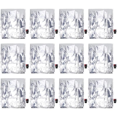 12PCS Conteneur de Stockage d'Eau Pliable avec Conservation de la Chaleur Sac à Eau d'Urgence avec Robinet pour le Camping gray