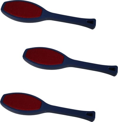 Dubbelzijdige kledingborstel - 3x stuks - kunststof - pluizenborstel - voor kleding, meubels en auto