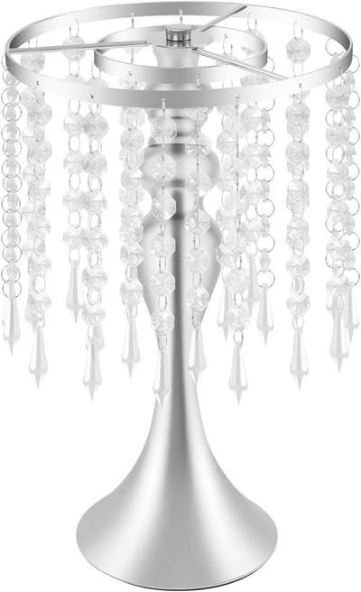Bloemenstandaard Set - Bloemstuk Houder - Bruiloft Decoratie - Kristal Effect - 10 stuks 35 cm - Zilver