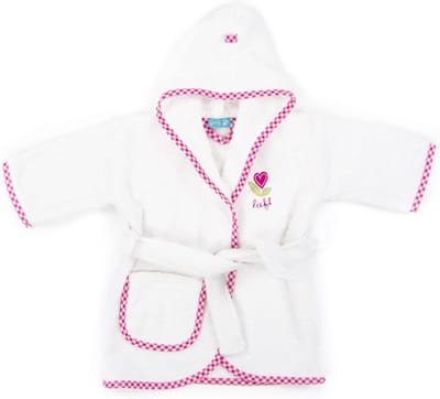 kraam cadeau-Baby badjas Lief! Meisjes babybadjas met capuchon - 1-2 jaar - kraamcadeau - Wit