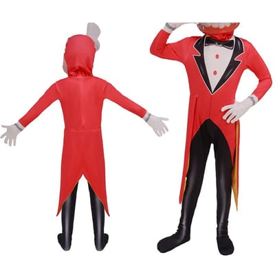 Digitale Circus Pomni Cosplay Kostuum Geweldig Freak Circus Cartoon Caine Cosplay Outfits Kind Halloween Kostuums Pomni Jumpsuit KID 130 red