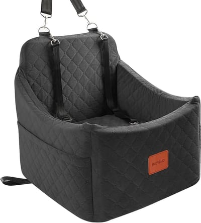 Autostoelverhoger Hond - Reisstoel Puppy - Veilig Reizen - Traagschuim Vulling - 48x48x45 cm - Grijs