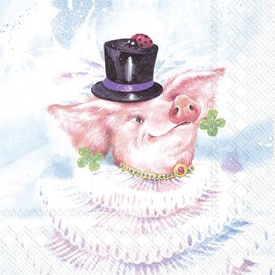Servetten "Silvester Piggy" 33x33 cm
