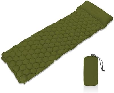 Opblaasbaar Kussen - Luchtbank Ligstoel - Kamperen en Reizen - Snel Opgeblazen - 190x58 cm - Blauw