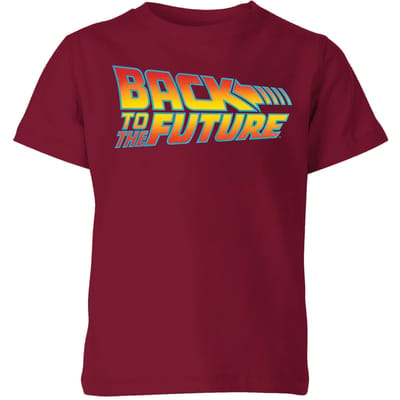 Back To The Future Classic Logo Kids' T-Shirt - Burgundy - 98/104 (3-4 jaar)