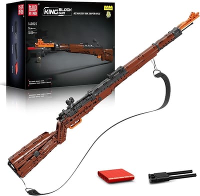 Mould King 14002 Mauser 98K Sniper Rifle bouwset | WW2 army pistool geweer modelbouw | Creator classic battlefield guns bouwpakket | Technische Educatief militair & leger speelgoed voor volwassenen | Geschikt voor Lego | Bouwdoos met 1117 bouwstenen