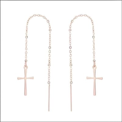 Aramat Jewels | Oorhangers | Stijlvolle Kruis doortrek Oorbellen | | | | | | Kinderen, Volwassenen | Verkleurd niet