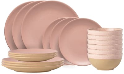 Costa Nova Serviesset Arenito Mauve Rose 18-delig / 6 personen - 6 dinerborden, 6 ontbijtborden & 6 kommen