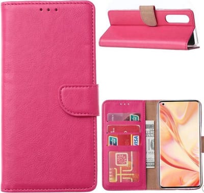 LuxeBass Hoesje geschikt voor Oppo Find X2 Neo - Bookcase Roze - portemonnee hoesje gsm hoesje - telefoonhoes - telefoonhoesjes