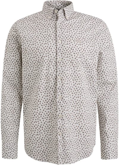 Vanguard Long Sleeve Overhemd Print Stretch - Ecru - Maat 3XL