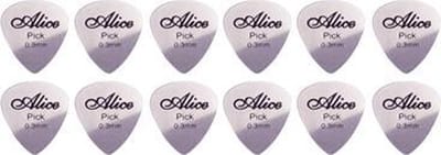 12 RVS Gitaar plectrums 0.3 mm