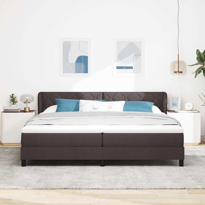 vidaXL - Boxspring - bed - met - hoofdeinde - Donkerbruin - 200 - x - 200 - cm - Stof