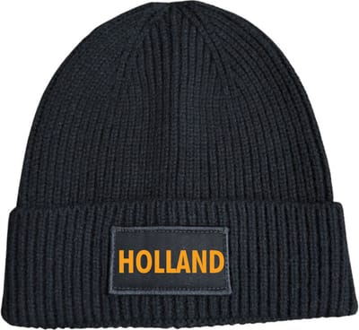 Wintermuts rib gebreid zwart - Holland - soBAD. | Wintersport | Après ski outfit Warme Muts voor Volwassenen | Heren en Dames Beanie