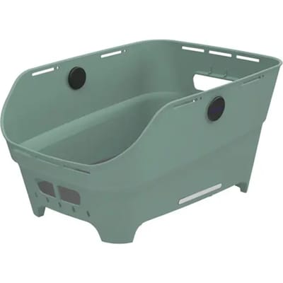 Basil Cento Neo WSL fietsmand achter, zilvergroen- gerecycled kunststof - 21L - geïntegreerde anti-slipmat - reflectiedetails
