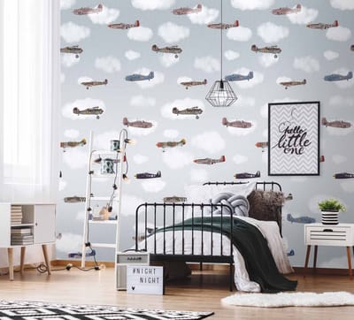 INGK - Kate & Andy - Behang - Plane&Clouds