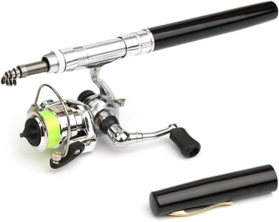 Vouwbare Mini Hengelset 1 m/1.4 m met Telescopische Hengel, Lichtgewicht en Ideaal voor Beginners en Kinderen, Perfect voor Recreatief Vissen