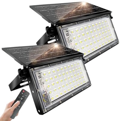 Buitenlamp op zonne-energie 50 W met afstandsbediening - Dimbaar en waterdicht voor veranda, terras en garage