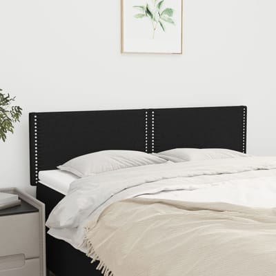 vidaXL - Hoofdborden - 144x5x78/88 - cm - stof - zwart
