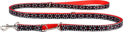 Zwarte riem met bloemenpatroon 15mm / 200cm DINO