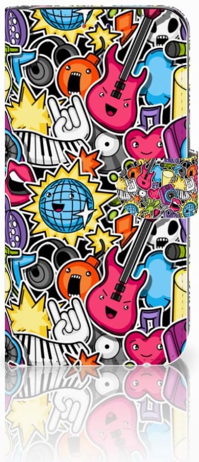 Samsung Galaxy A10 Wallet Case met Pasjes Punk Rock