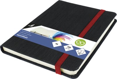 Kangaro aquarelboek - A6 - 30 vel - 200 grams aquarel papier - leeslint - afsluitelastiek - tekenblok