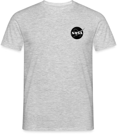 NASA Zwart-Wit Klassiek Logo Als Borstlogo T-Shirt Heren