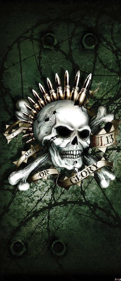 Fotobehang Alchemy Skull Ammunition | DEUR - 211cm x 90cm | 130g/m2 Vlies