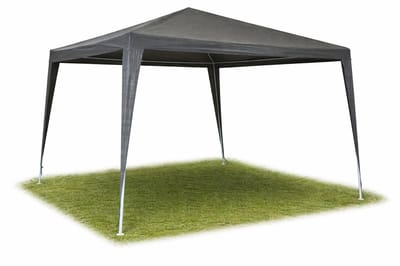 CUHOC Partytent 3x3 Meter Grijs – 300x300 cm Feesttent – Waterafstotend PE Dak – Tuintent met Metalen Frame – Partytent voor Tuin, BBQ en Feest – Inclusief HEM Microvezeldoekje