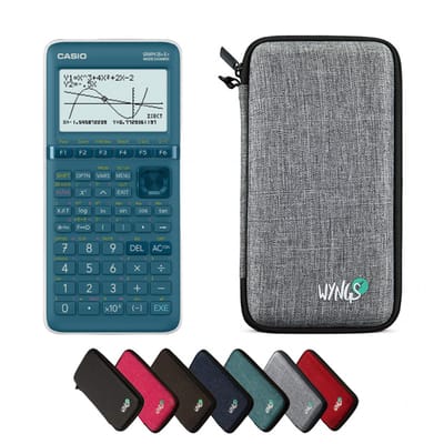 Casio Graph 25+E II incl. WYNGS Beschermhoes Lichtgrijs - Grafische Rekenmachine - Basis Pakket