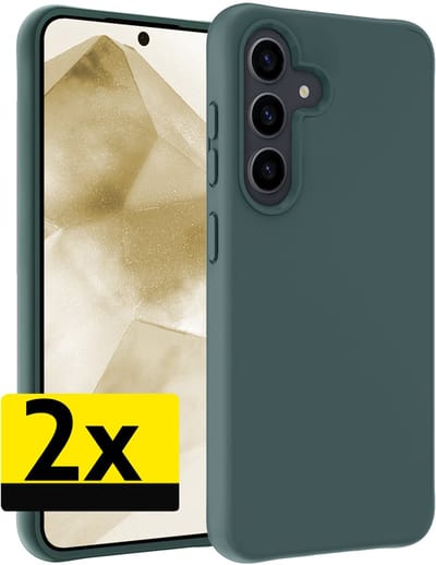 Hoesje - 2 Stuks - Geschikt voor Samsung Galaxy A56 - Sterk & Shockproof - Case Siliconen - Back Cover - Telefoon Hoes - Telefoonhoesjes - Donkergroen