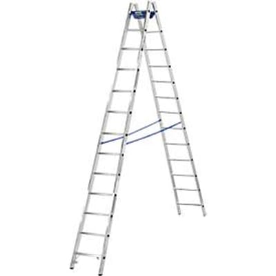 Dubbele trapladder, 2 x 12 sporten, + toolbag GRATIS