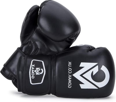 Bokshandschoenen Leer - Vechtsport handschoenen - Training en Sparring - Extra dikke vulling - 6 oz - Zwart