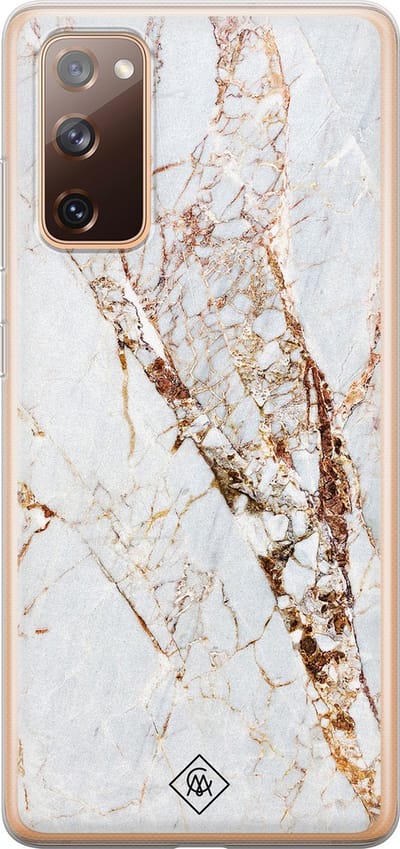 Casimoda® hoesje - Geschikt voor Samsung S20 FE - Marmer Goud - Backcover - Siliconen/TPU - Goudkleurig